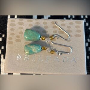 Silpada Green and Gold Dangle Earrings
